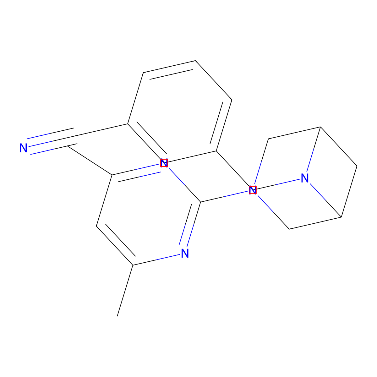 3-{[3-(4,6-Dimethylpyrimidin-2-yl)-3,6-diazabicyclo[3.1.1]heptan-6-yl]methyl}benzonitrile molecular structure, CAS 3054618-93-5