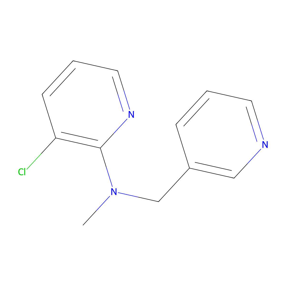 3-chloro-N-methyl-N-[(pyridin-3-yl)methyl]pyridin-2-amine molecular structure, CAS 3054618-98-0
