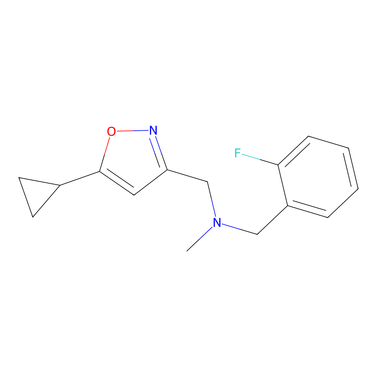 [(5-Cyclopropyl-1,2-oxazol-3-yl)methyl][(2-fluorophenyl)methyl]methylamine molecular structure, CAS 3054619-03-0