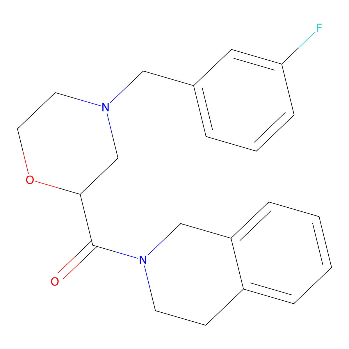 2-{4-[(3-Fluorophenyl)methyl]morpholine-2-carbonyl}-1,2,3,4-tetrahydroisoquinoline molecular structure, CAS 3054619-09-6