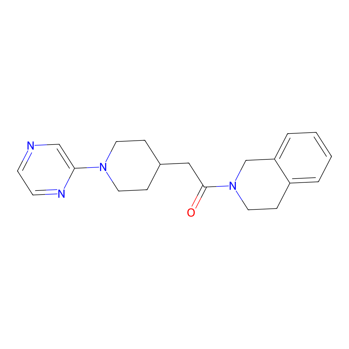 2-[1-(Pyrazin-2-yl)piperidin-4-yl]-1-(1,2,3,4-tetrahydroisoquinolin-2-yl)ethan-1-one molecular structure, CAS 3054619-13-2