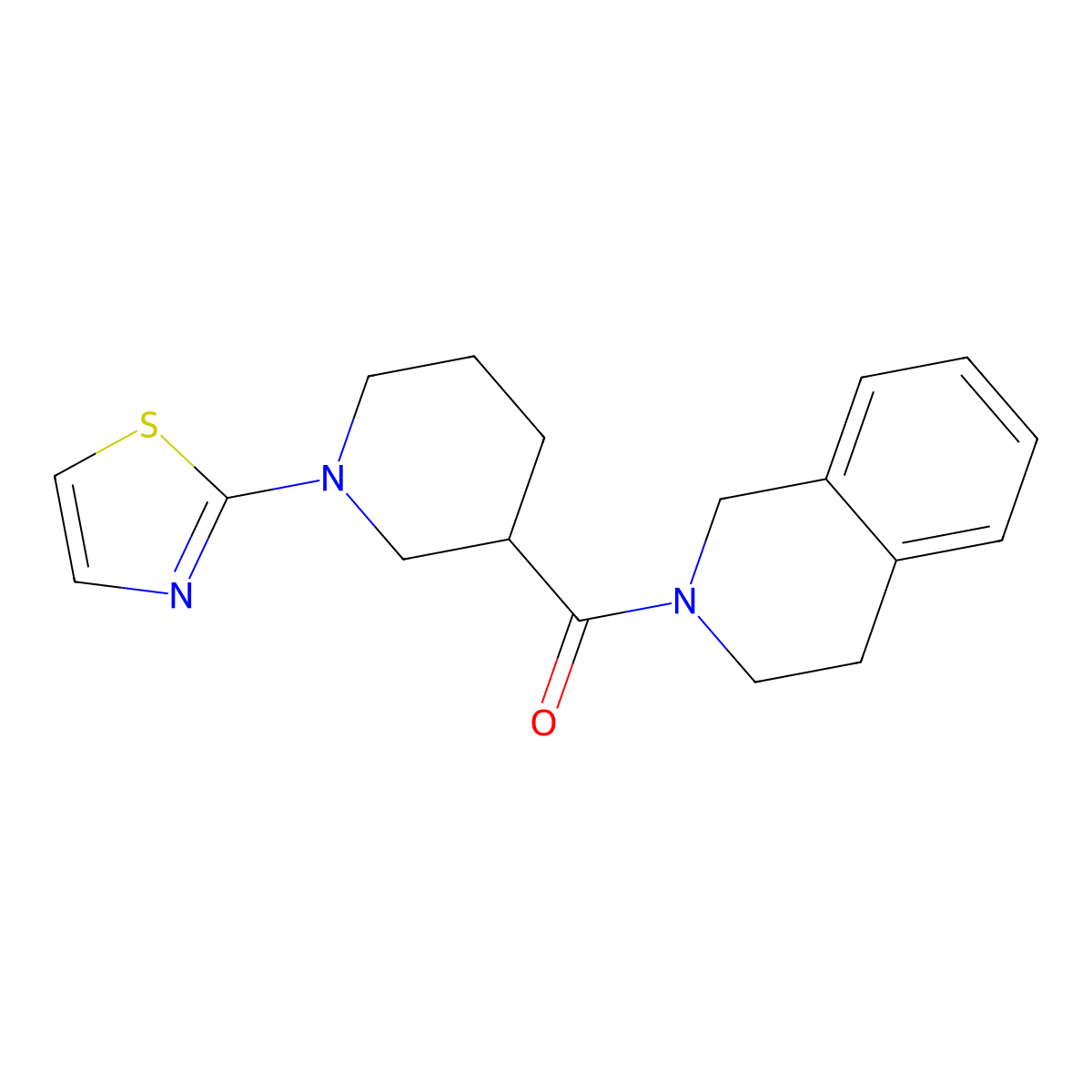2-[1-(1,3-Thiazol-2-yl)piperidine-3-carbonyl]-1,2,3,4-tetrahydroisoquinoline molecular structure, CAS 3054619-25-6