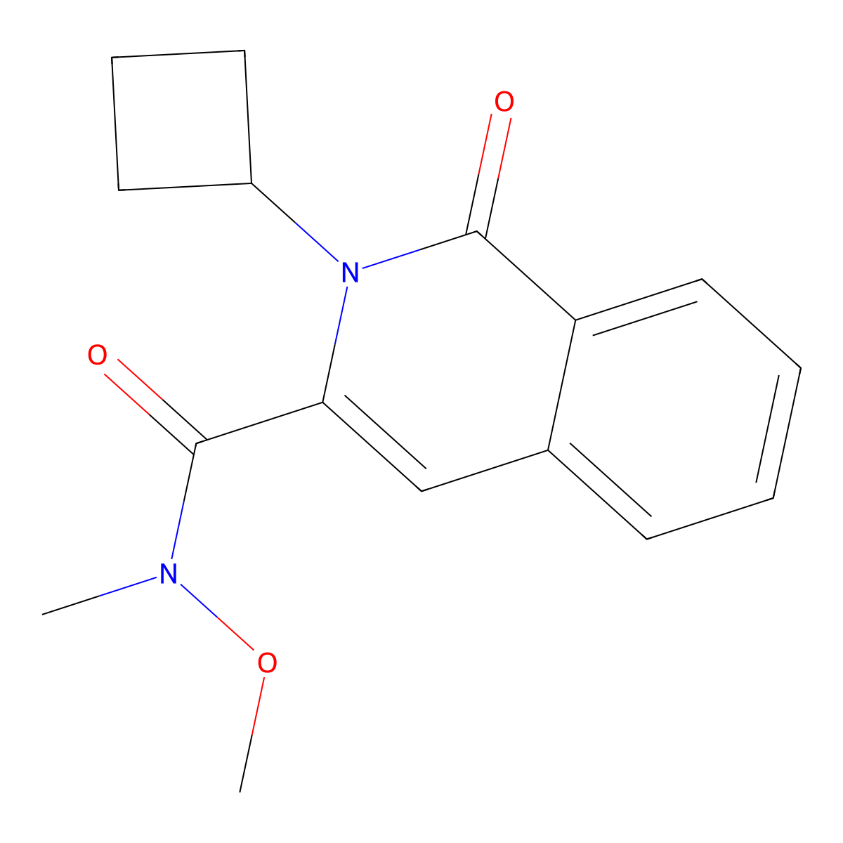2-cyclobutyl-N-methoxy-N-methyl-1-oxo-1,2-dihydroisoquinoline-3-carboxamide molecular structure, CAS 3054619-56-3