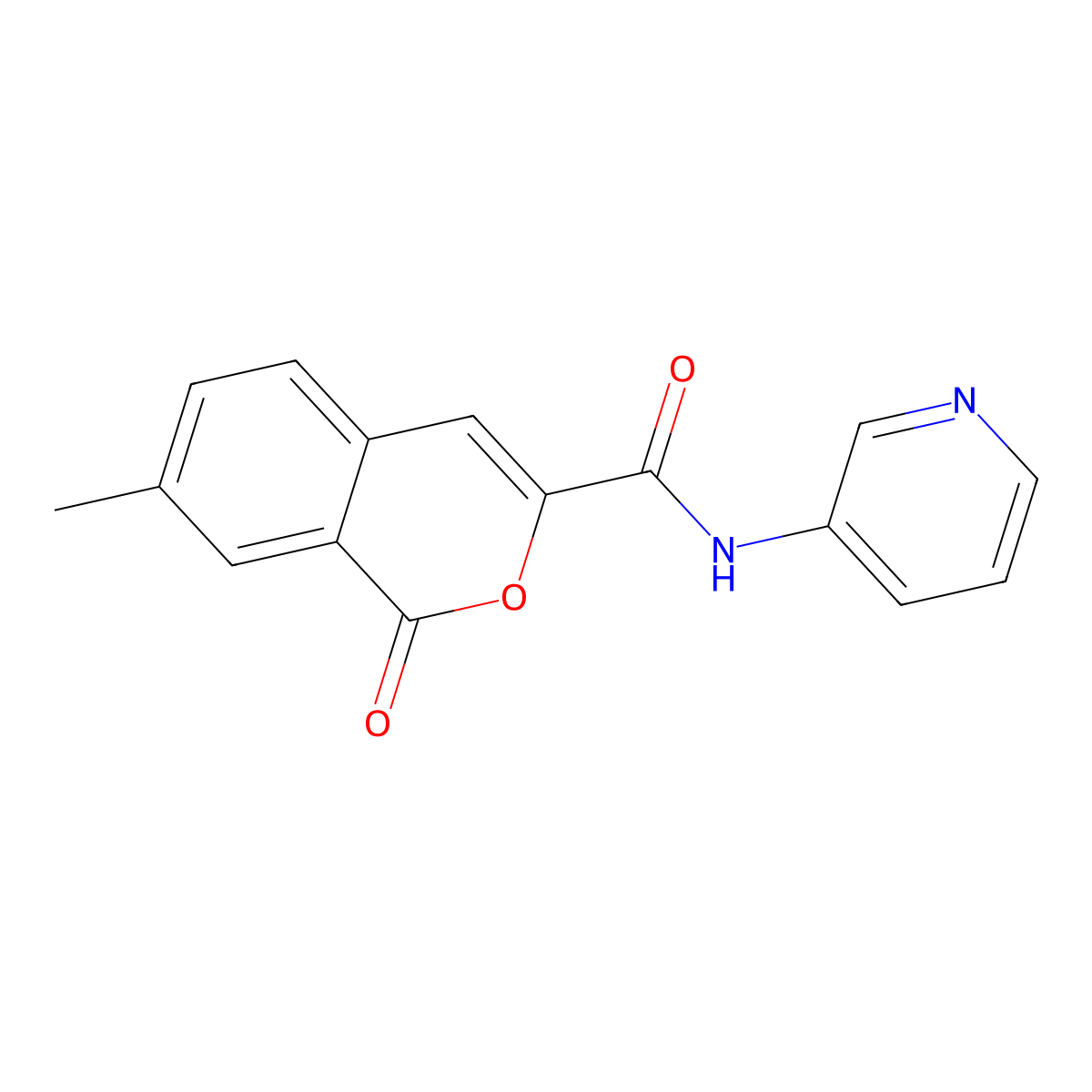 7-methyl-1-oxo-N-(pyridin-3-yl)-1H-isochromene-3-carboxamide molecular structure, CAS 3054619-59-6
