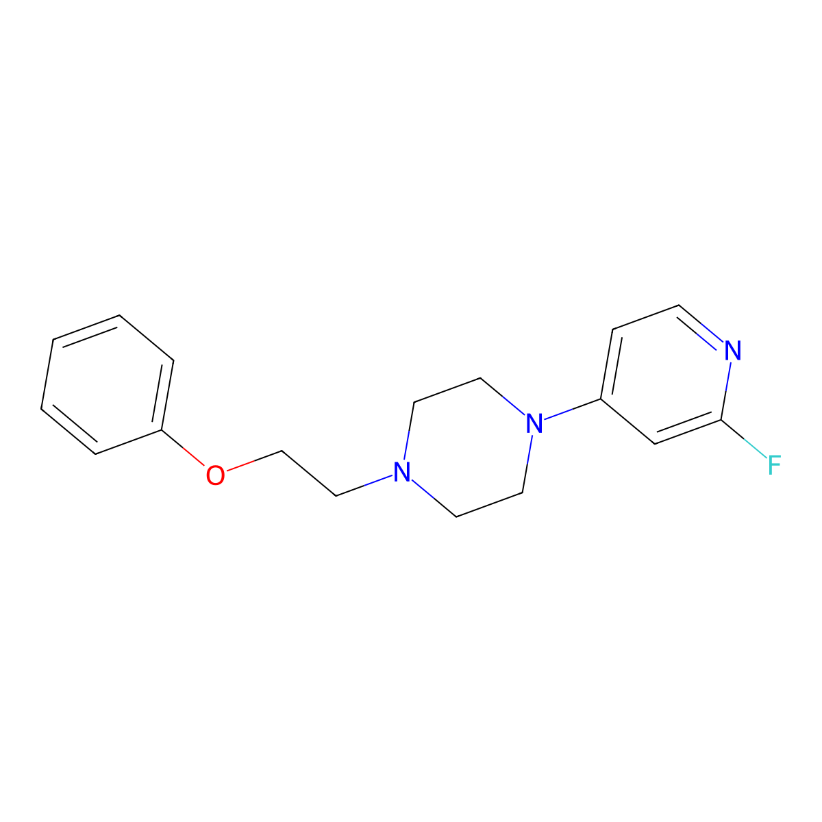 1-(2-Fluoropyridin-4-yl)-4-(2-phenoxyethyl)piperazine molecular structure, CAS 3054619-64-3