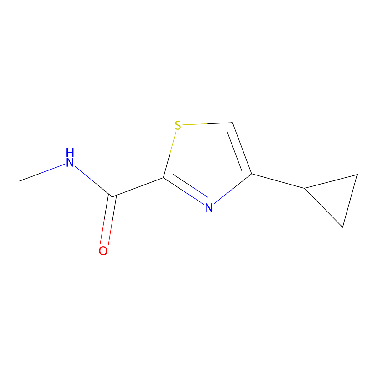4-cyclopropyl-N-methyl-1,3-thiazole-2-carboxamide molecular structure, CAS 3054619-66-5