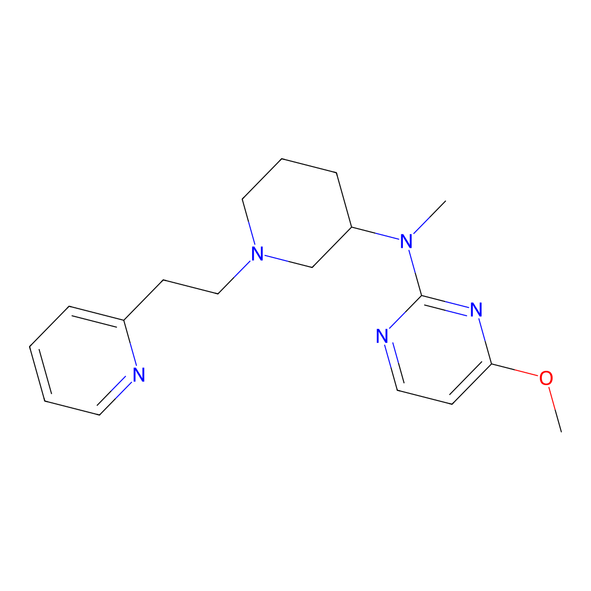 4-methoxy-N-methyl-N-{1-[2-(pyridin-2-yl)ethyl]piperidin-3-yl}pyrimidin-2-amine molecular structure, CAS 3054619-73-4