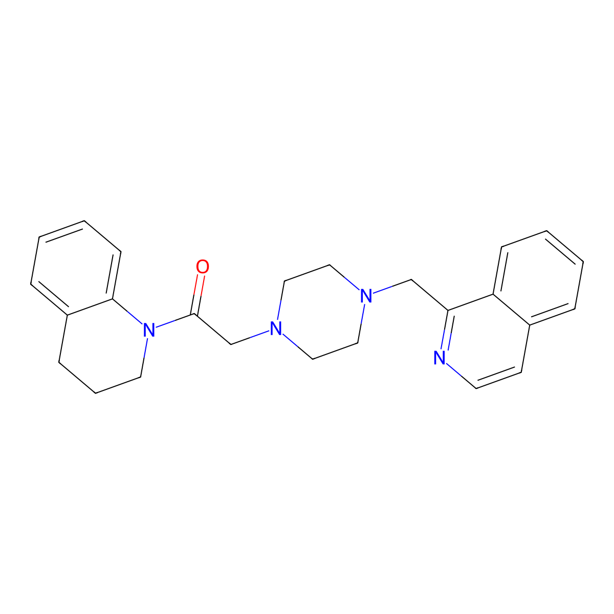 2-{4-[(Isoquinolin-1-yl)methyl]piperazin-1-yl}-1-(1,2,3,4-tetrahydroquinolin-1-yl)ethan-1-one molecular structure, CAS 3054619-78-9