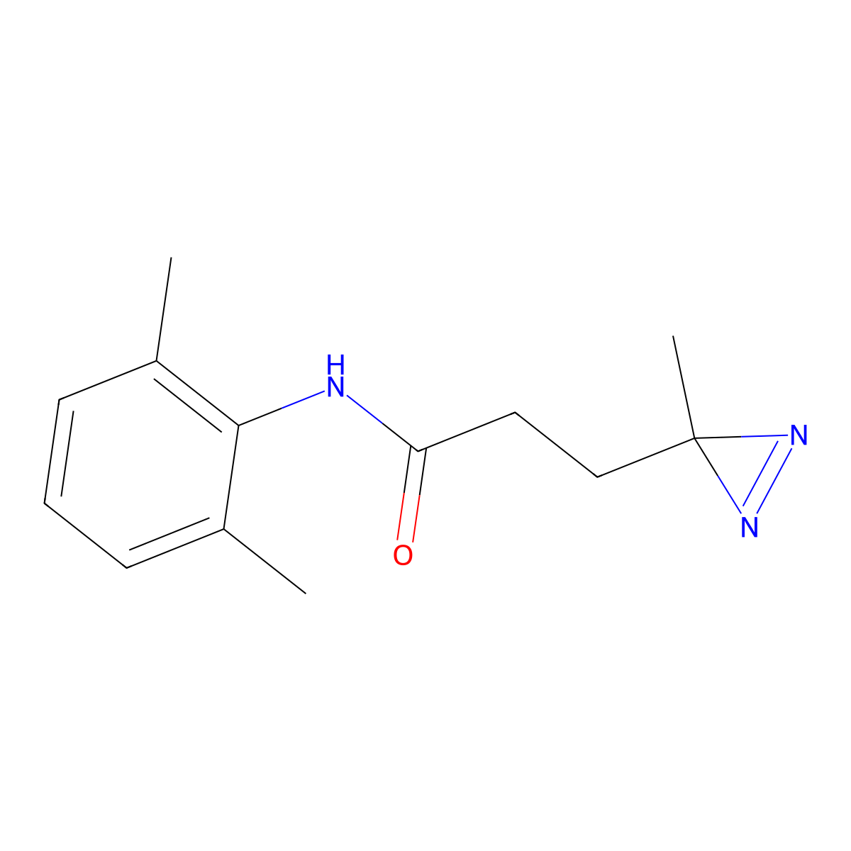 N-(2,6-dimethylphenyl)-3-(3-methyl-3H-diazirin-3-yl)propanamide molecular structure, CAS 3054619-80-3