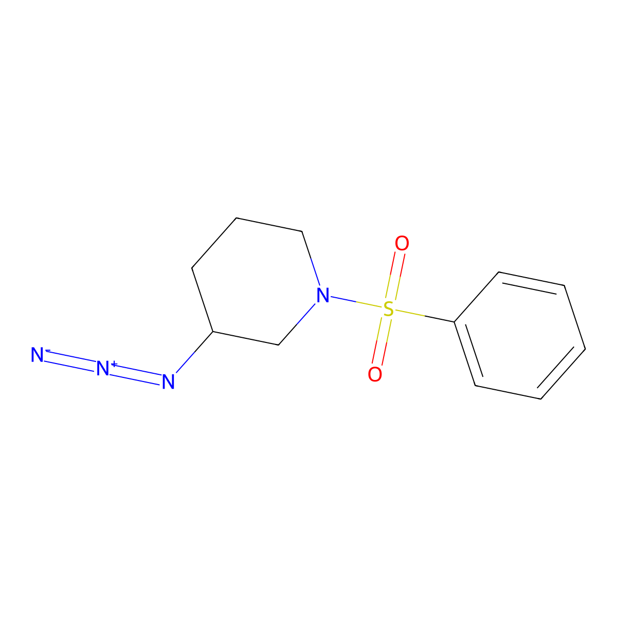3-Azido-1-(benzenesulfonyl)piperidine molecular structure, CAS 3054619-86-9