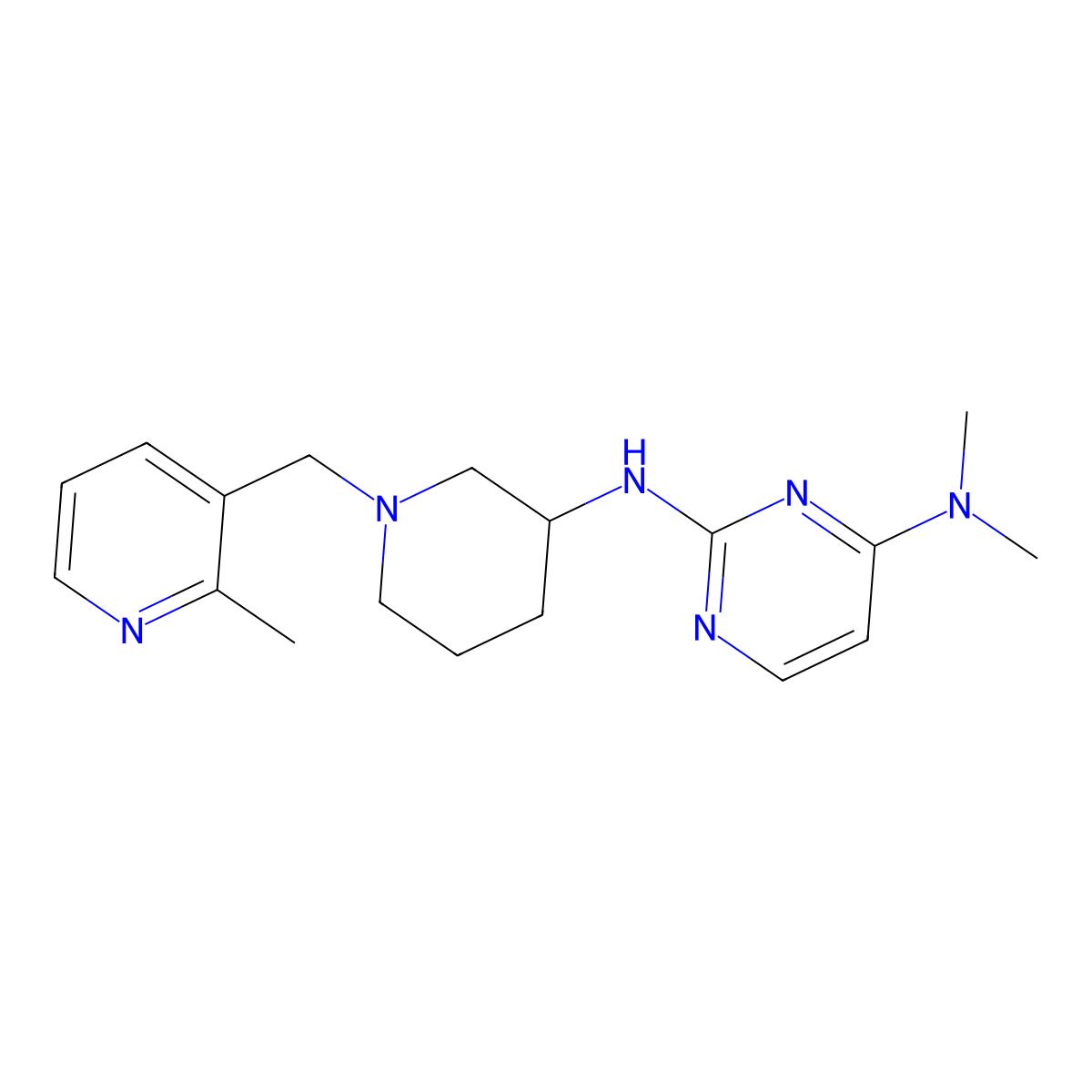 N4,N4-dimethyl-N2-{1-[(2-methylpyridin-3-yl)methyl]piperidin-3-yl}pyrimidine-2,4-diamine molecular structure, CAS 3054619-93-8