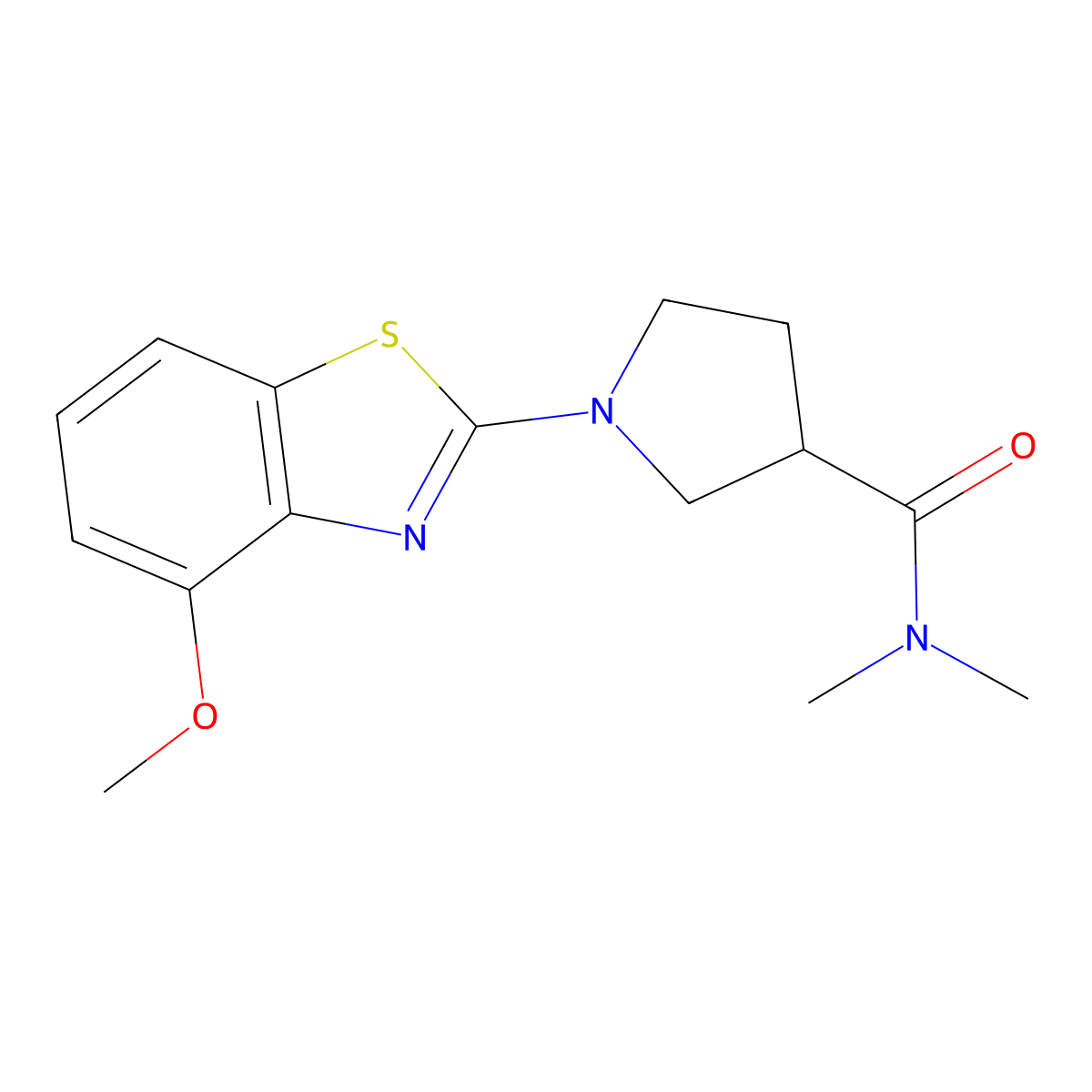 1-(4-methoxy-1,3-benzothiazol-2-yl)-N,N-dimethylpyrrolidine-3-carboxamide molecular structure, CAS 3054619-98-3