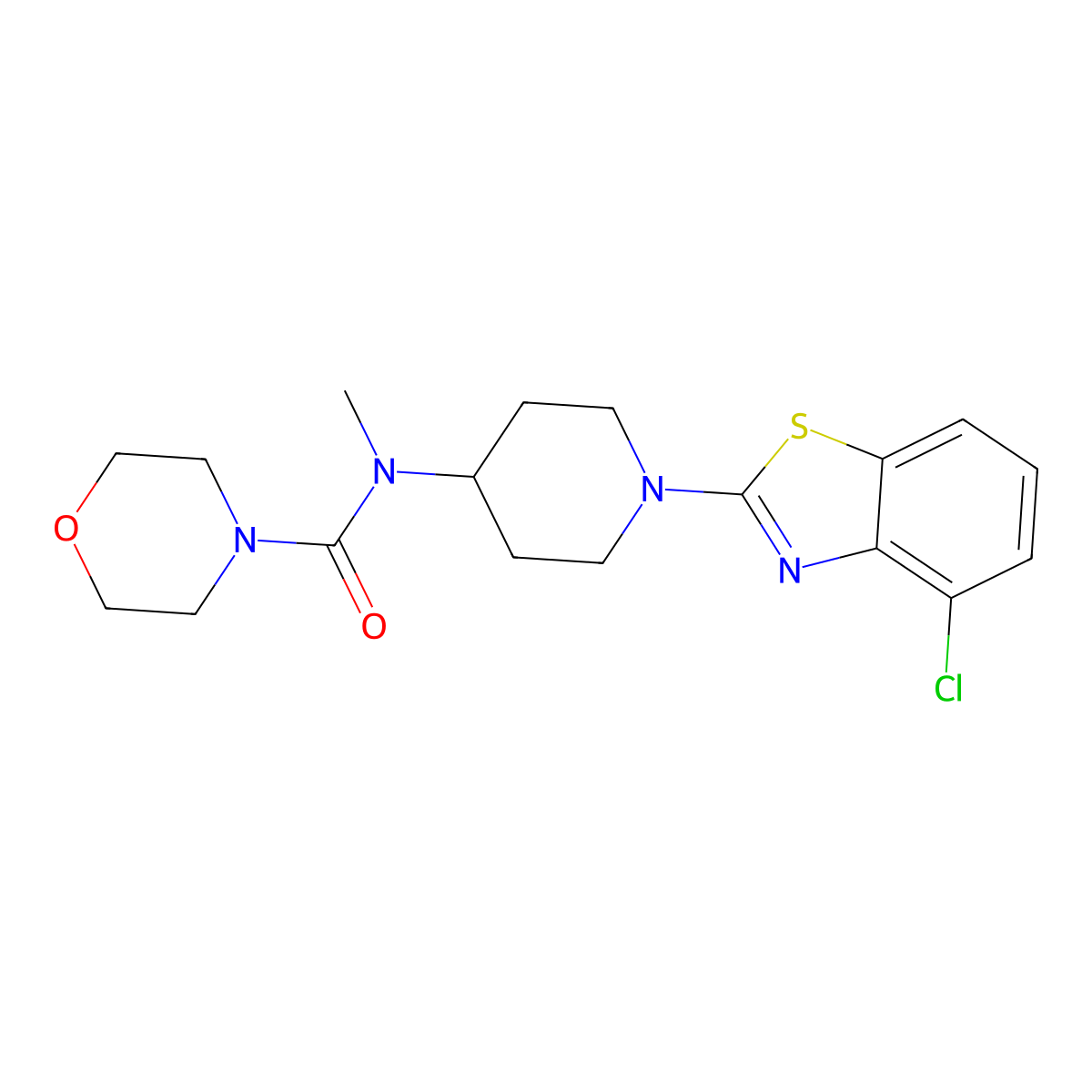 N-[1-(4-chloro-1,3-benzothiazol-2-yl)piperidin-4-yl]-N-methylmorpholine-4-carboxamide molecular structure, CAS 3054620-09-3