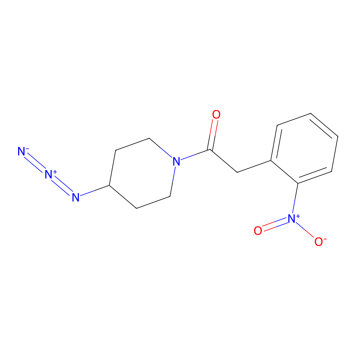 1-(4-Azidopiperidin-1-yl)-2-(2-nitrophenyl)ethan-1-one molecular structure, CAS 3054620-24-2