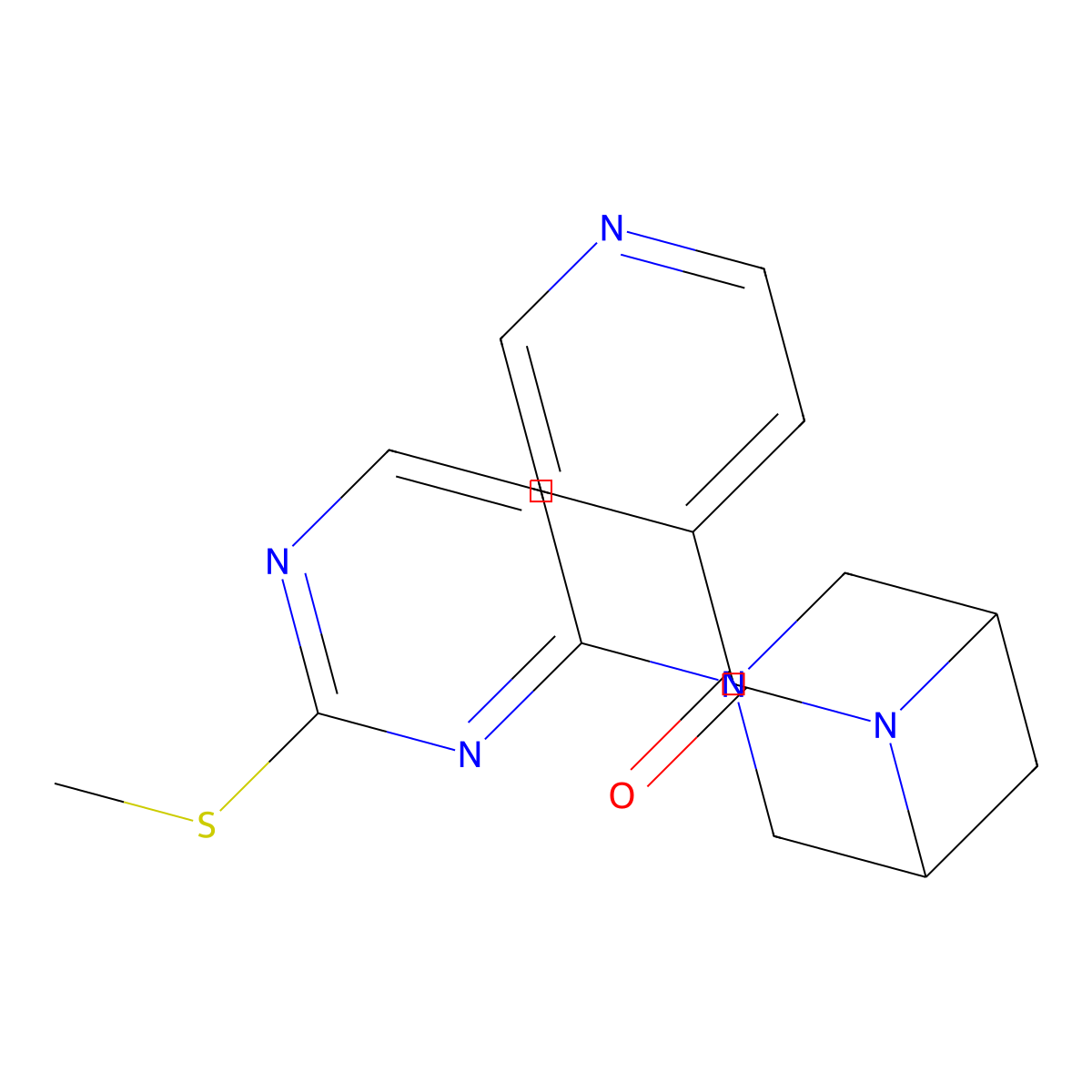 3-[2-(Methylsulfanyl)pyrimidin-4-yl]-6-(pyridine-4-carbonyl)-3,6-diazabicyclo[3.1.1]heptane molecular structure, CAS 3054620-26-4