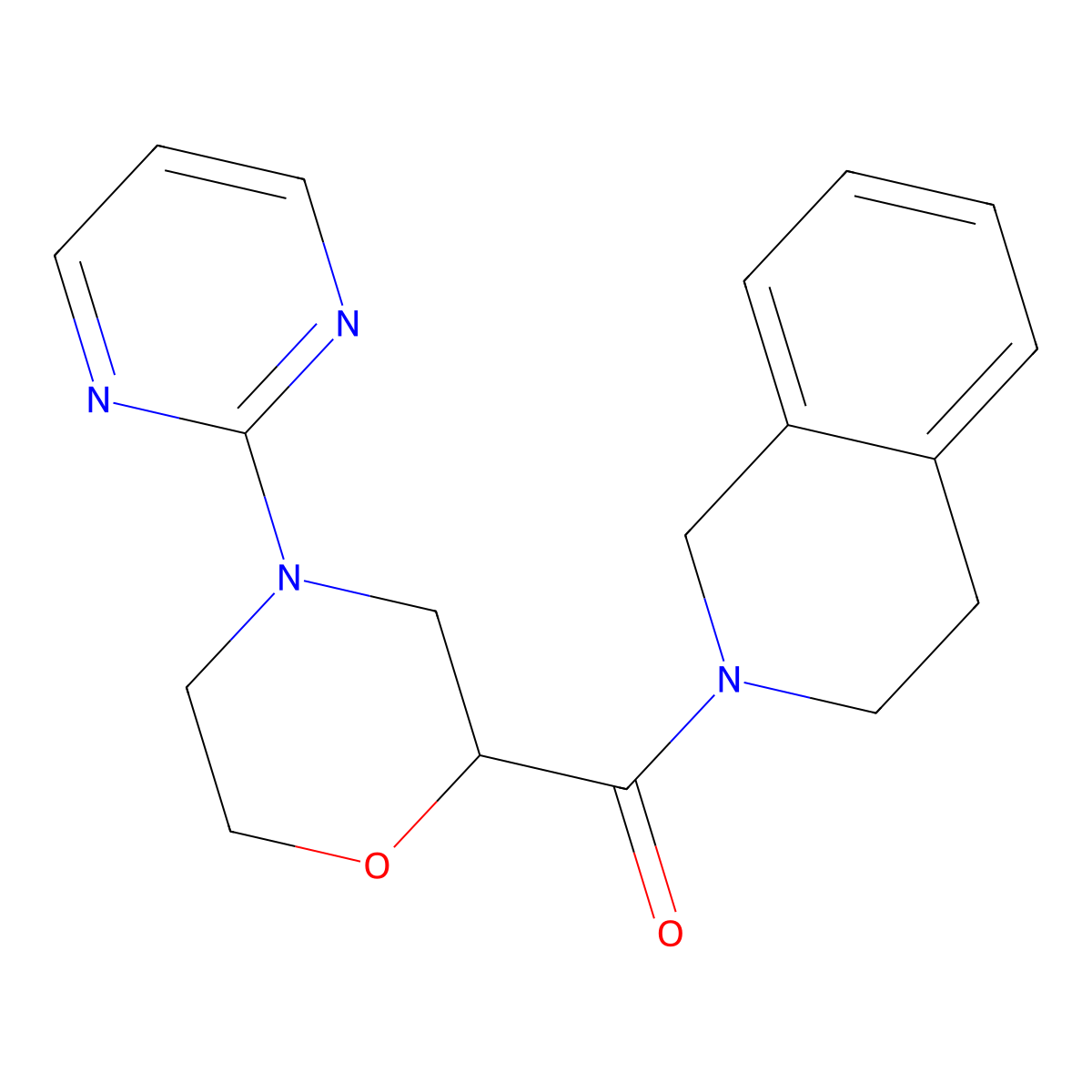 2-[4-(Pyrimidin-2-yl)morpholine-2-carbonyl]-1,2,3,4-tetrahydroisoquinoline molecular structure, CAS 3054620-27-5