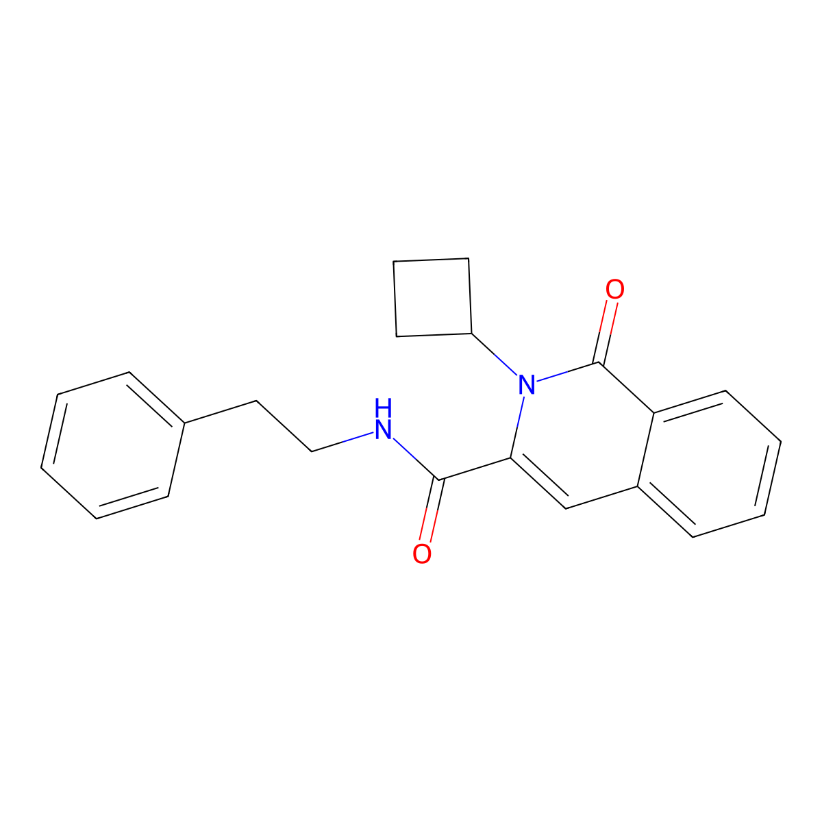 2-cyclobutyl-1-oxo-N-(2-phenylethyl)-1,2-dihydroisoquinoline-3-carboxamide molecular structure, CAS 3054620-33-3