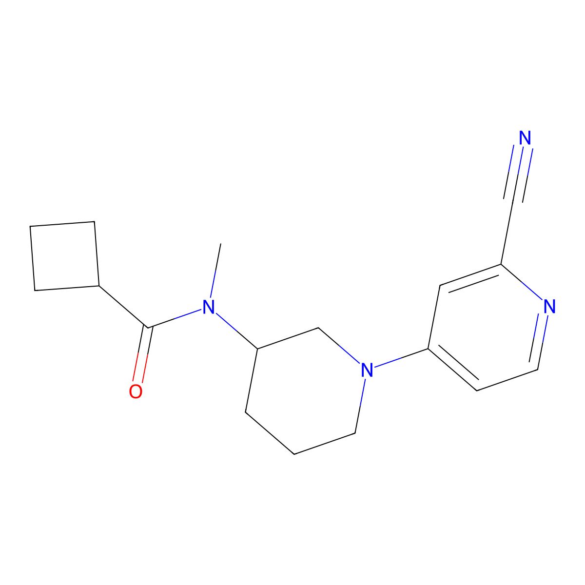 N-[1-(2-cyanopyridin-4-yl)piperidin-3-yl]-N-methylcyclobutanecarboxamide molecular structure, CAS 3054620-35-5