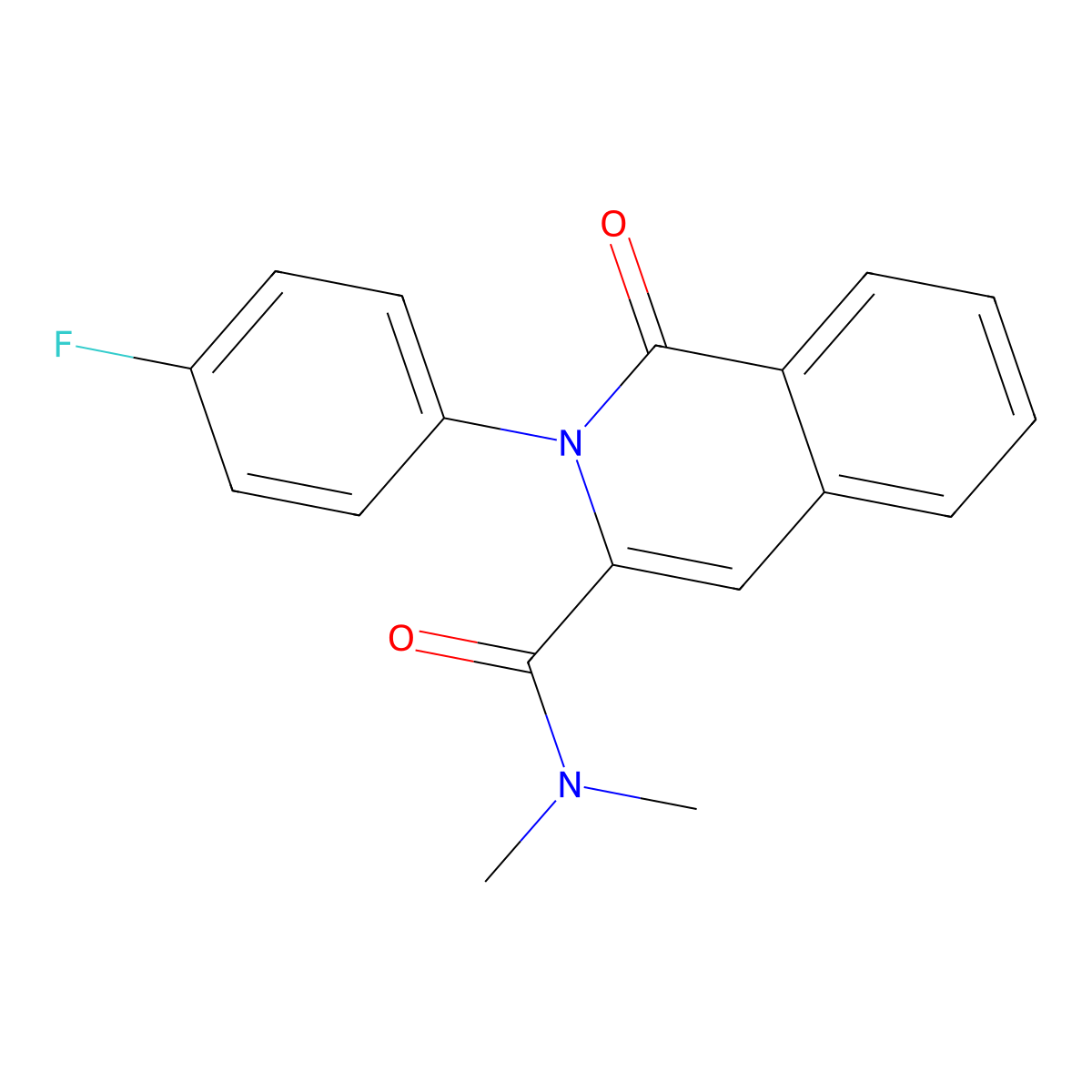 2-(4-fluorophenyl)-N,N-dimethyl-1-oxo-1,2-dihydroisoquinoline-3-carboxamide molecular structure, CAS 3054620-37-7