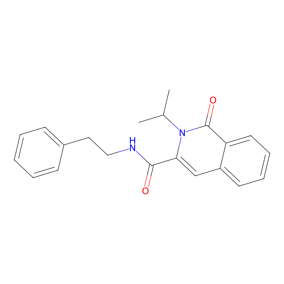 1-oxo-N-(2-phenylethyl)-2-(propan-2-yl)-1,2-dihydroisoquinoline-3-carboxamide molecular structure, CAS 3054620-44-6