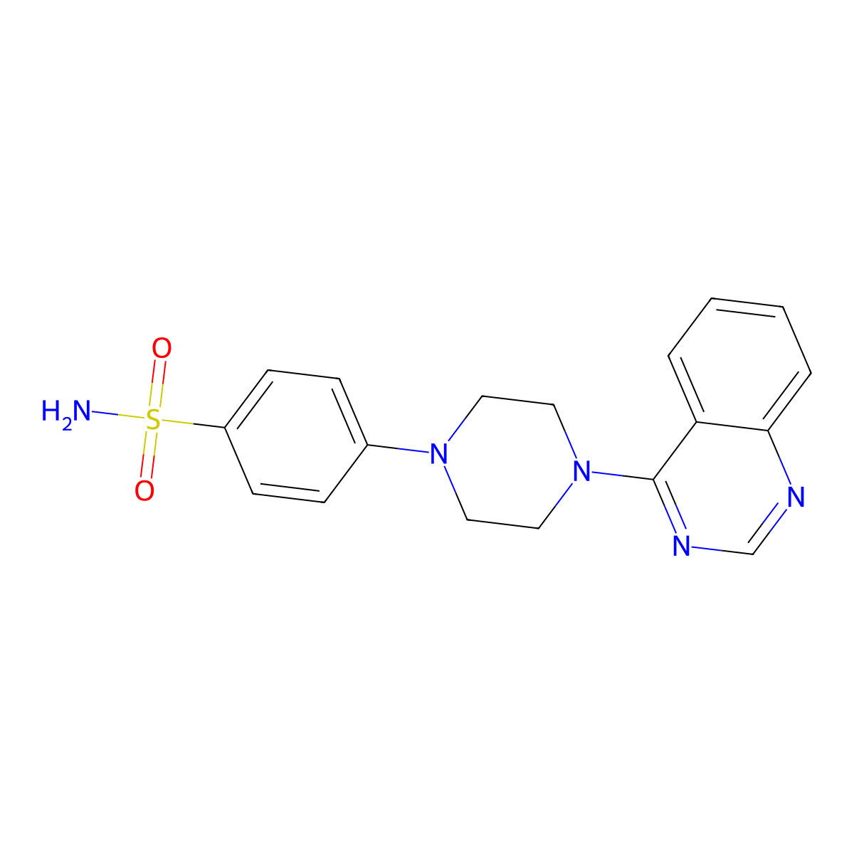 4-[4-(Quinazolin-4-yl)piperazin-1-yl]benzene-1-sulfonamide molecular structure, CAS 3054620-51-5