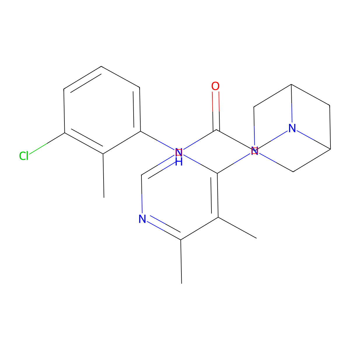 N-(3-chloro-2-methylphenyl)-2-[3-(5,6-dimethylpyrimidin-4-yl)-3,6-diazabicyclo[3.1.1]heptan-6-yl]acetamide molecular structure, CAS 3054620-63-9
