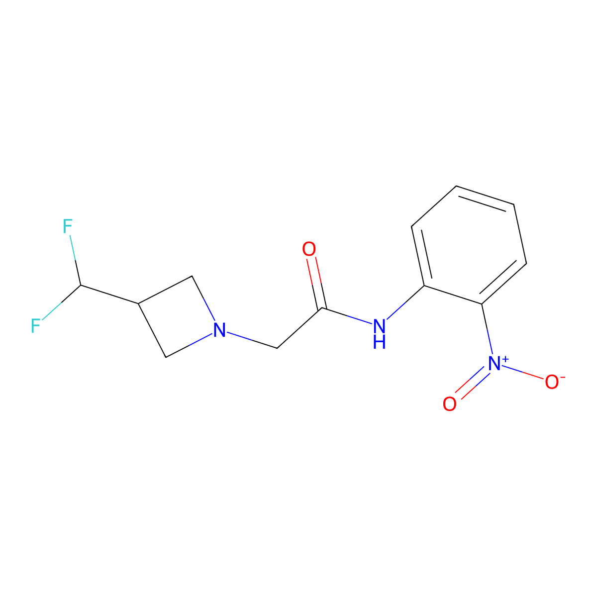 2-[3-(difluoromethyl)azetidin-1-yl]-N-(2-nitrophenyl)acetamide molecular structure, CAS 3054620-89-9