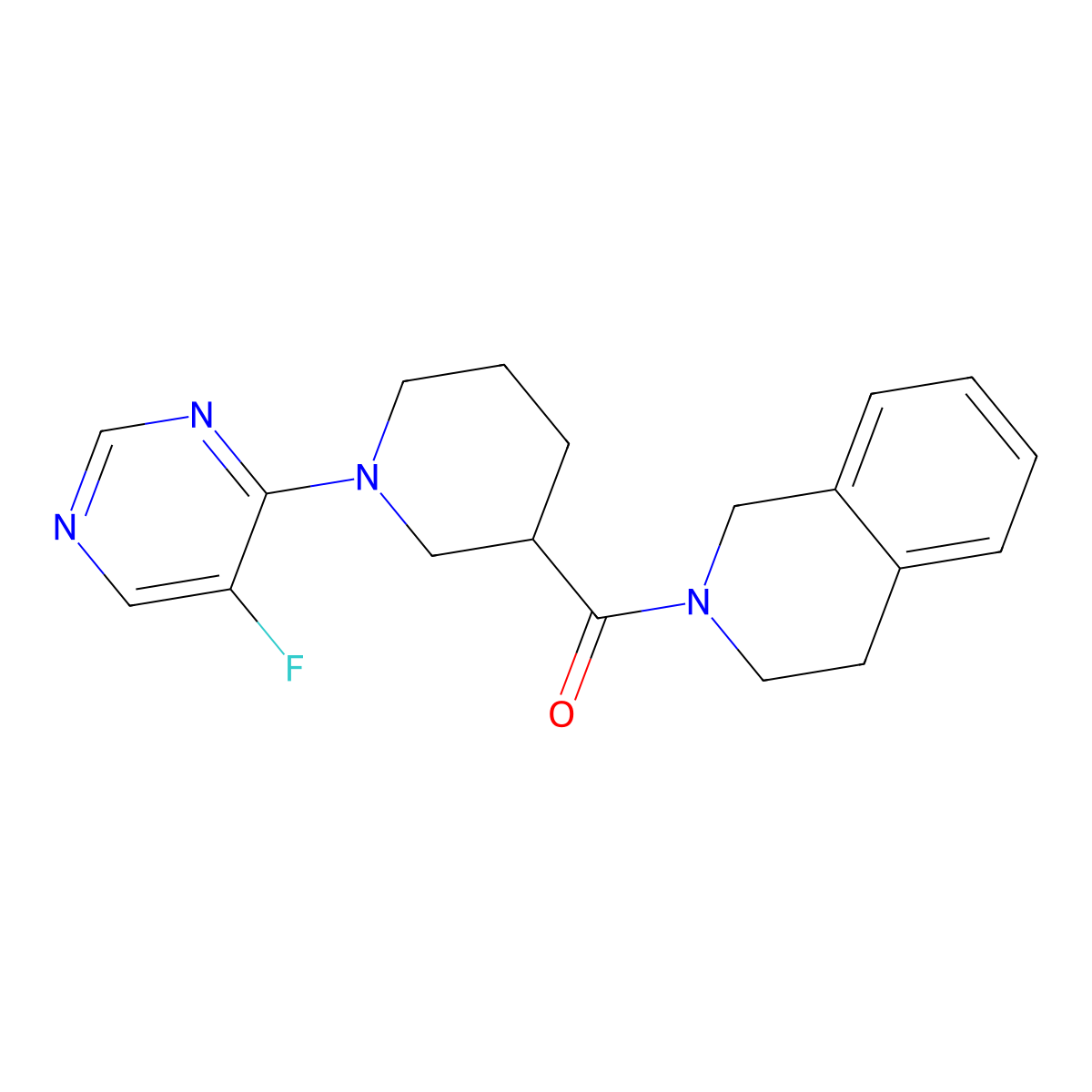 2-[1-(5-Fluoropyrimidin-4-yl)piperidine-3-carbonyl]-1,2,3,4-tetrahydroisoquinoline molecular structure, CAS 3054620-90-2