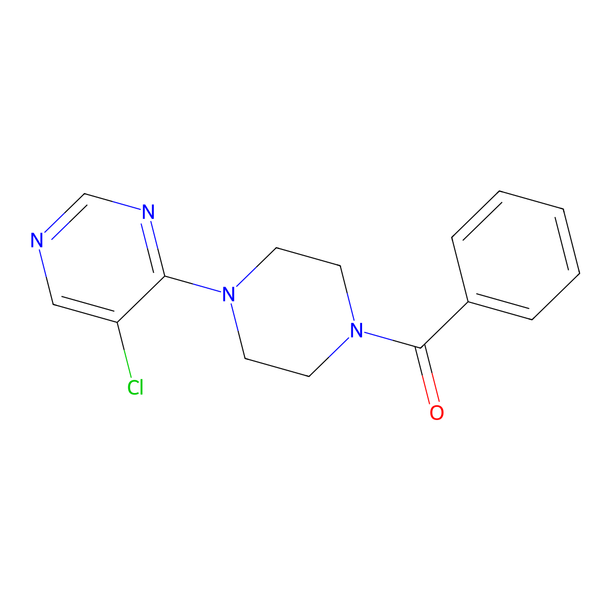 4-(4-Benzoylpiperazin-1-yl)-5-chloropyrimidine molecular structure, CAS 3054621-18-7
