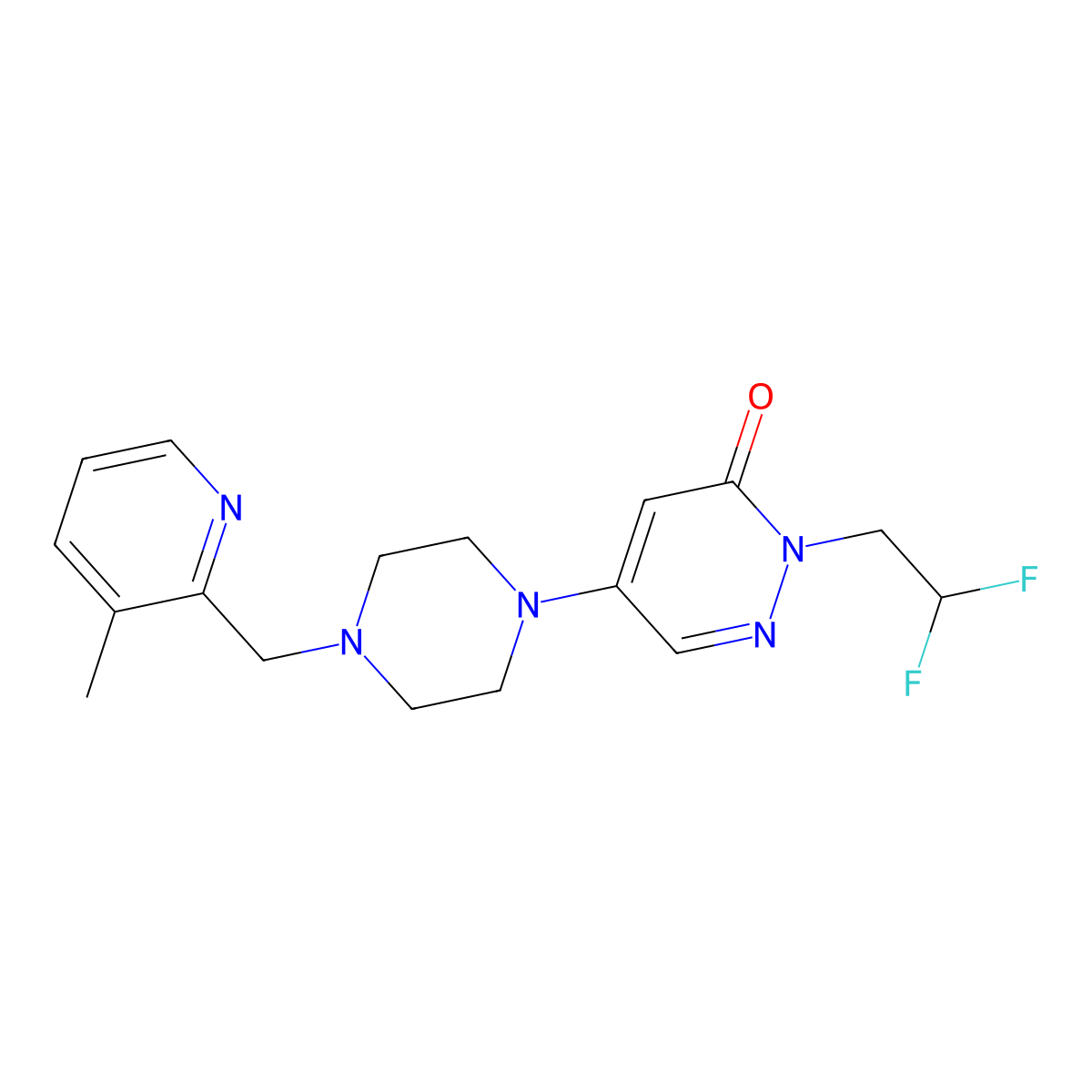 2-(2,2-Difluoroethyl)-5-{4-[(3-methylpyridin-2-yl)methyl]piperazin-1-yl}-2,3-dihydropyridazin-3-one molecular structure, CAS 3054621-19-8