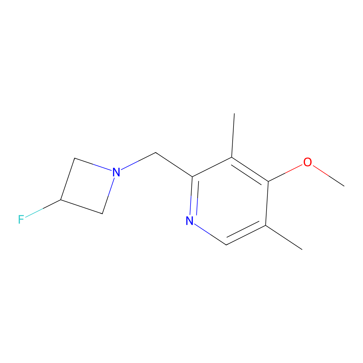 2-[(3-Fluoroazetidin-1-yl)methyl]-4-methoxy-3,5-dimethylpyridine molecular structure, CAS 3054621-35-8