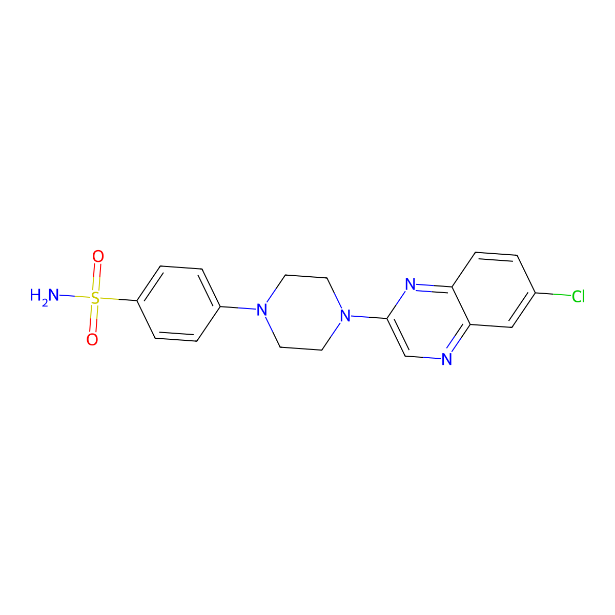 4-[4-(6-Chloroquinoxalin-2-yl)piperazin-1-yl]benzene-1-sulfonamide molecular structure, CAS 3054621-57-4