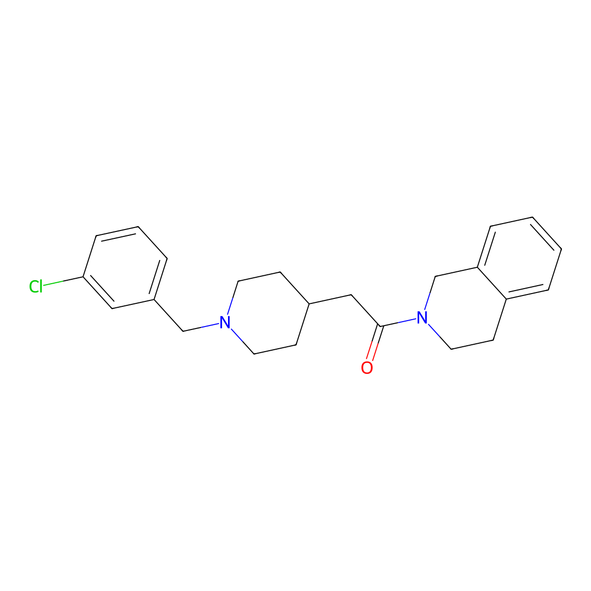 2-{1-[(3-Chlorophenyl)methyl]piperidin-4-yl}-1-(1,2,3,4-tetrahydroisoquinolin-2-yl)ethan-1-one molecular structure, CAS 3054621-61-0