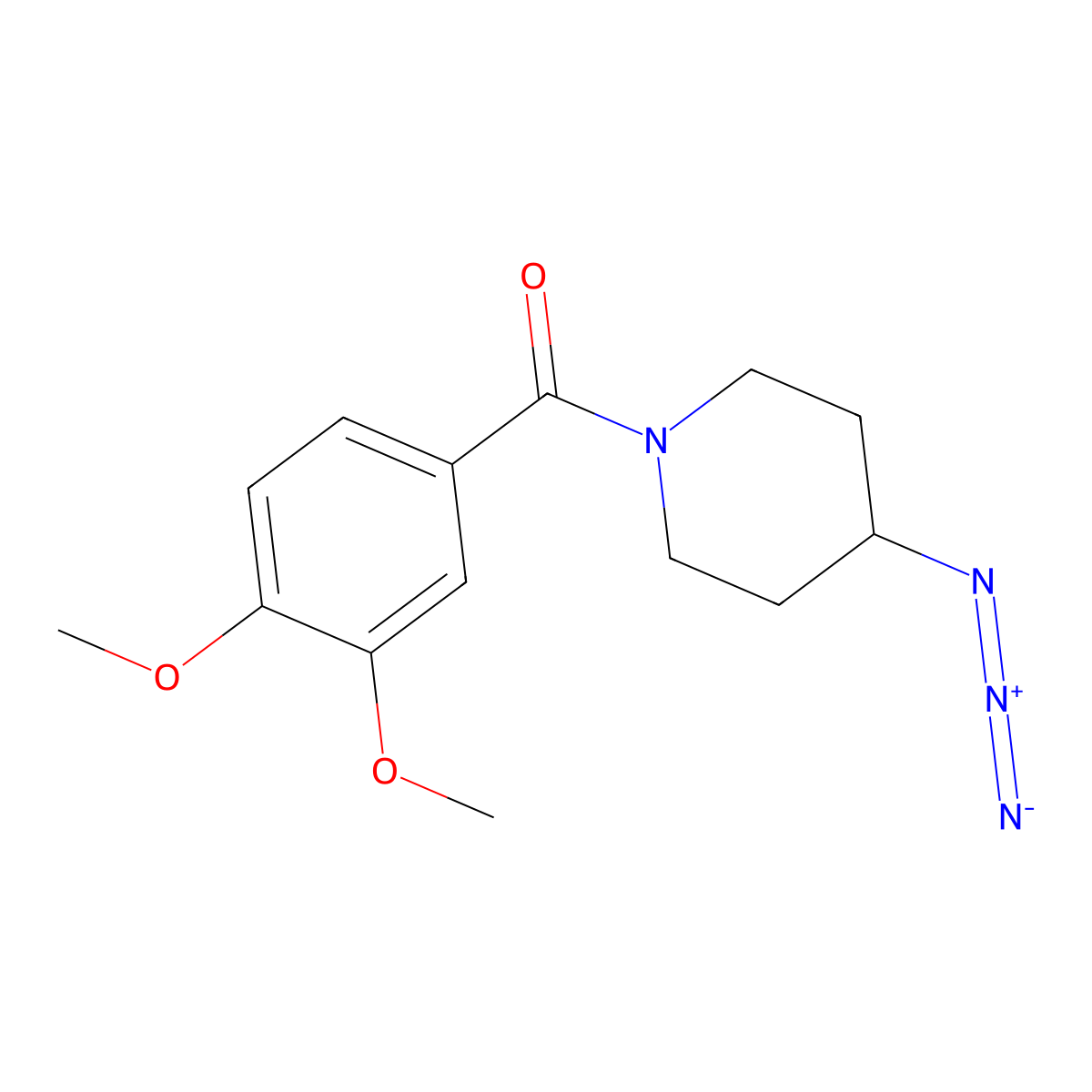 4-Azido-1-(3,4-dimethoxybenzoyl)piperidine molecular structure, CAS 3054621-62-1