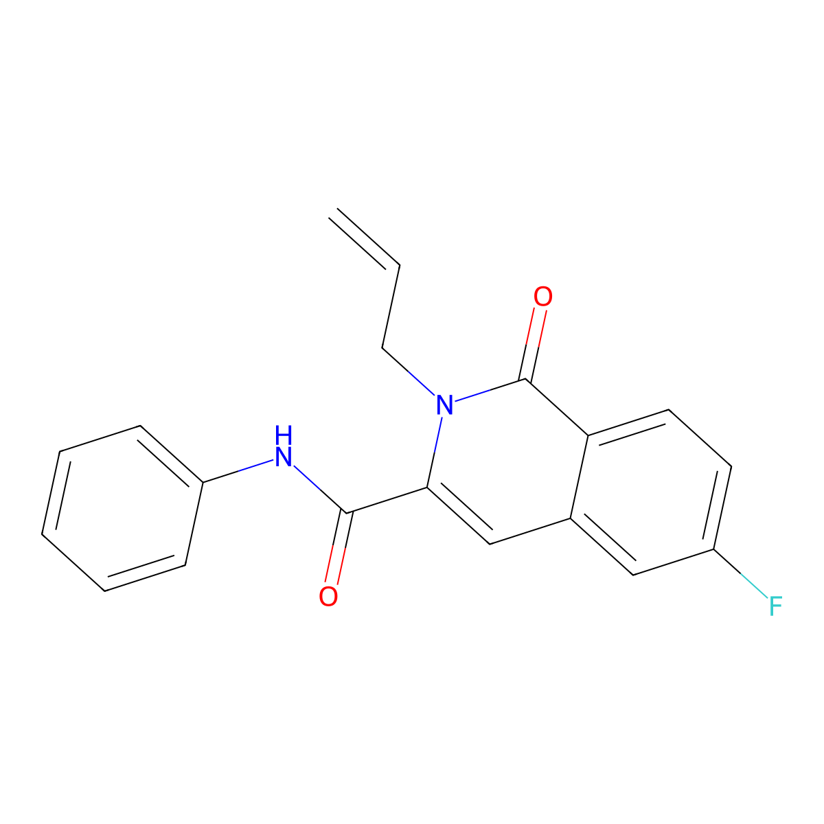 6-fluoro-1-oxo-N-phenyl-2-(prop-2-en-1-yl)-1,2-dihydroisoquinoline-3-carboxamide molecular structure, CAS 3054621-63-2