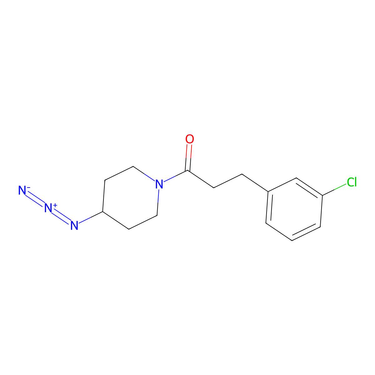 1-(4-Azidopiperidin-1-yl)-3-(3-chlorophenyl)propan-1-one molecular structure, CAS 3054621-65-4