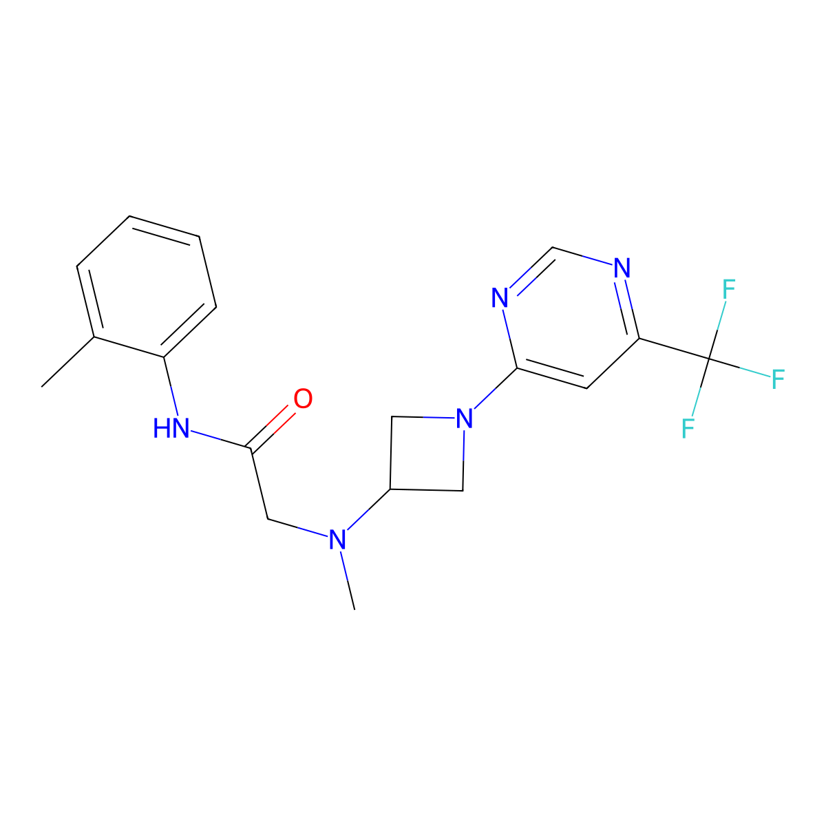 2-[methyl({1-[6-(trifluoromethyl)pyrimidin-4-yl]azetidin-3-yl})amino]-N-(2-methylphenyl)acetamide molecular structure, CAS 3054621-68-7