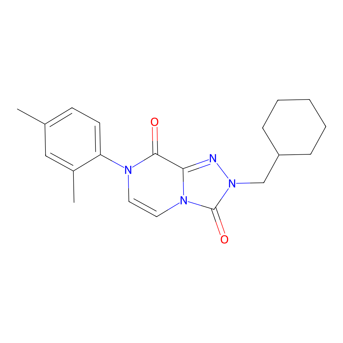 2-(cyclohexylmethyl)-7-(2,4-dimethylphenyl)-2H,3H,7H,8H-[1,2,4]triazolo[4,3-a]pyrazine-3,8-dione molecular structure, CAS 3054621-69-8