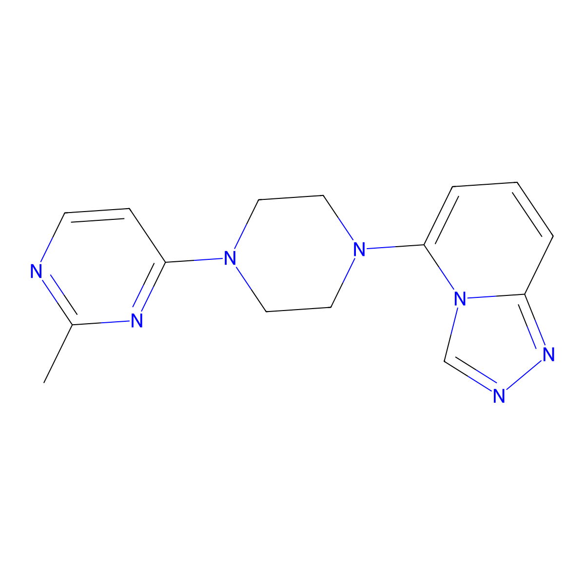 2-Methyl-4-(4-{[1,2,4]triazolo[4,3-a]pyridin-5-yl}piperazin-1-yl)pyrimidine molecular structure, CAS 3054621-70-1