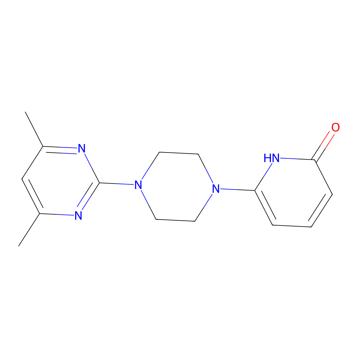 6-[4-(4,6-Dimethylpyrimidin-2-yl)piperazin-1-yl]-1,2-dihydropyridin-2-one molecular structure, CAS 3054621-88-1