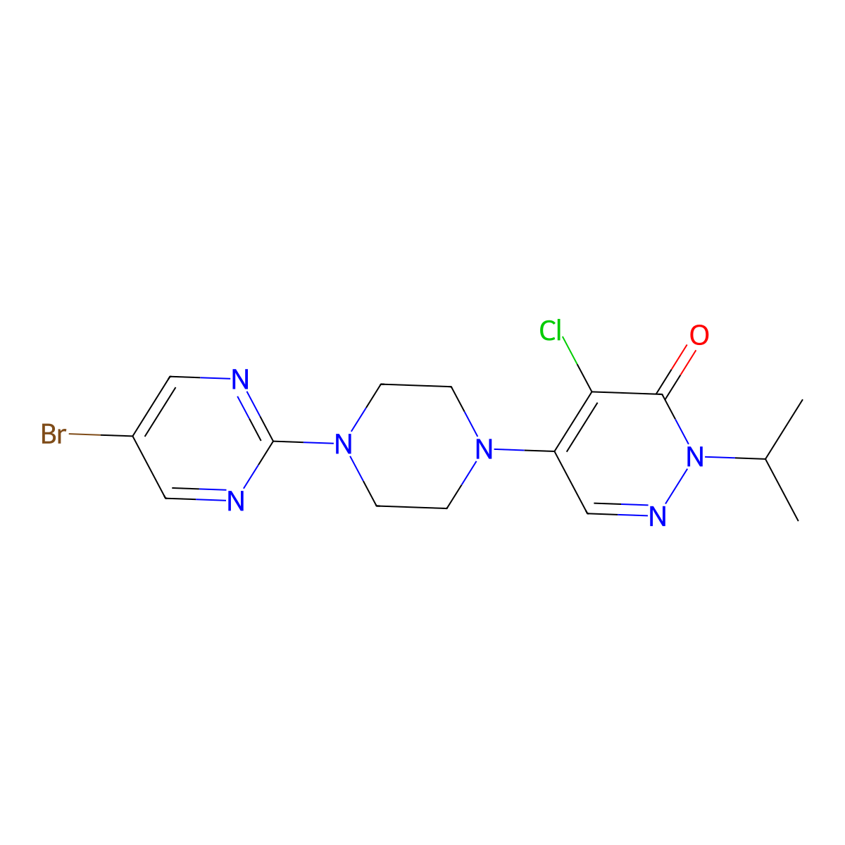 5-[4-(5-Bromopyrimidin-2-yl)piperazin-1-yl]-4-chloro-2-(propan-2-yl)-2,3-dihydropyridazin-3-one molecular structure, CAS 3054622-02-2