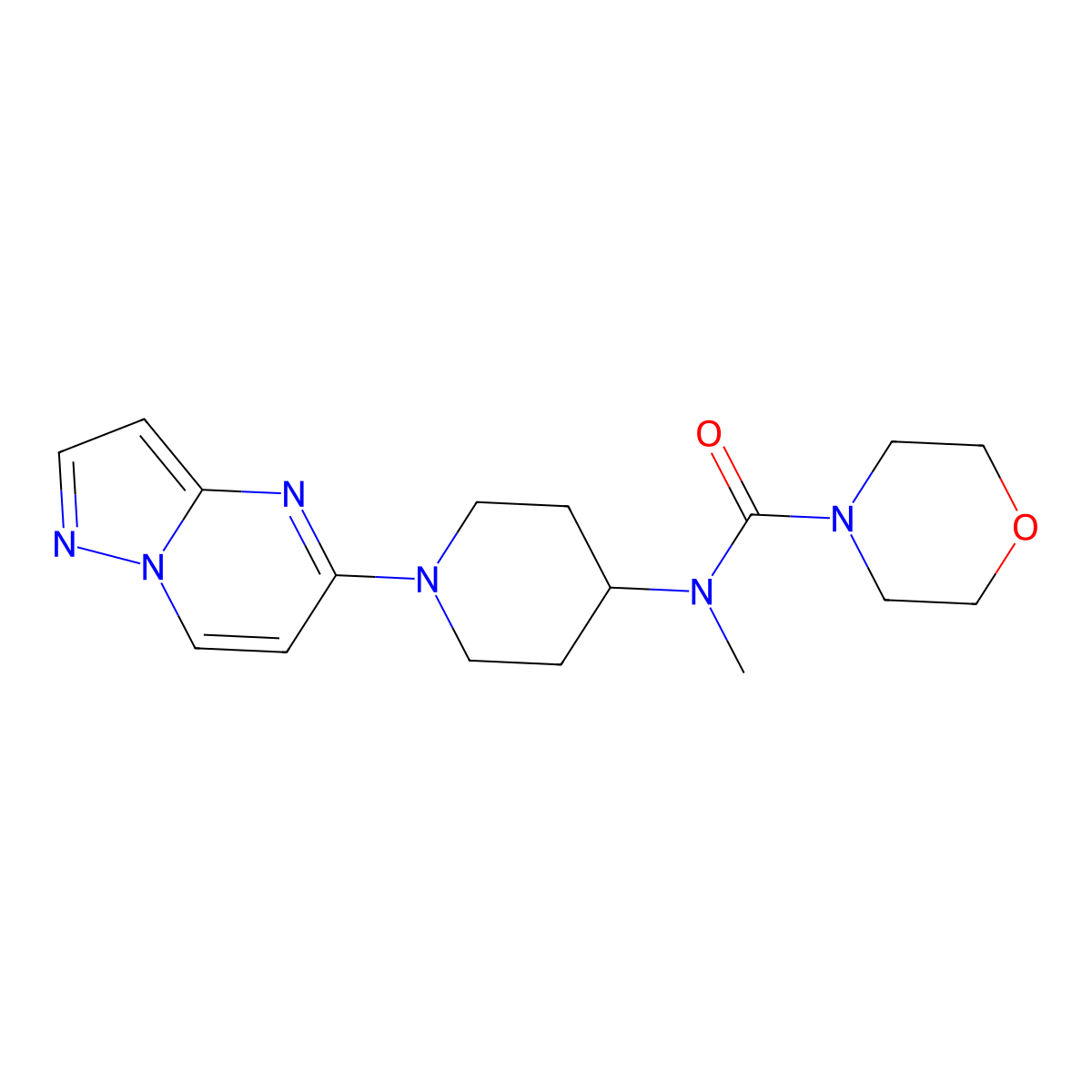 N-methyl-N-(1-{pyrazolo[1,5-a]pyrimidin-5-yl}piperidin-4-yl)morpholine-4-carboxamide molecular structure, CAS 3054622-06-6