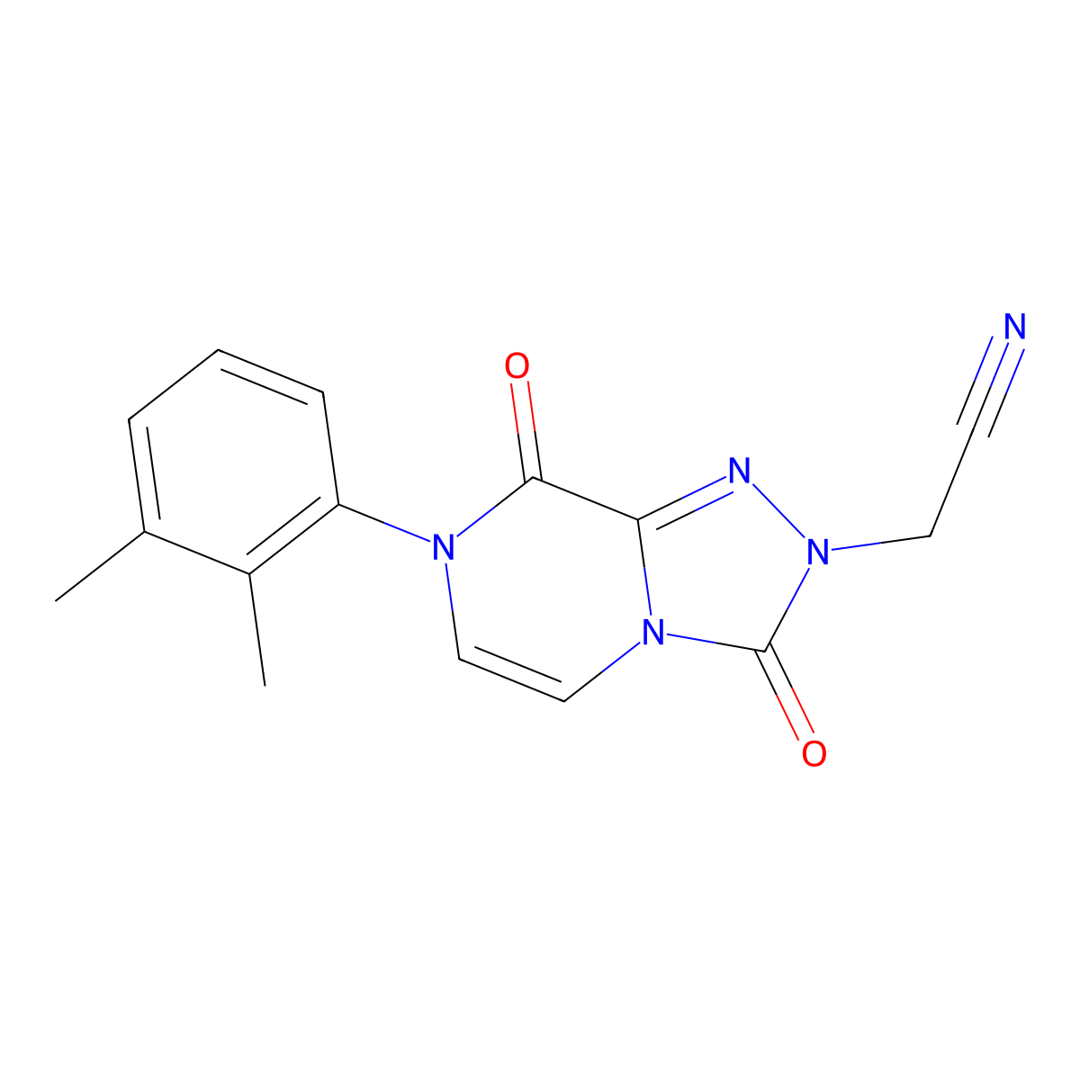 2-[7-(2,3-dimethylphenyl)-3,8-dioxo-2H,3H,7H,8H-[1,2,4]triazolo[4,3-a]pyrazin-2-yl]acetonitrile molecular structure, CAS 3054622-14-6