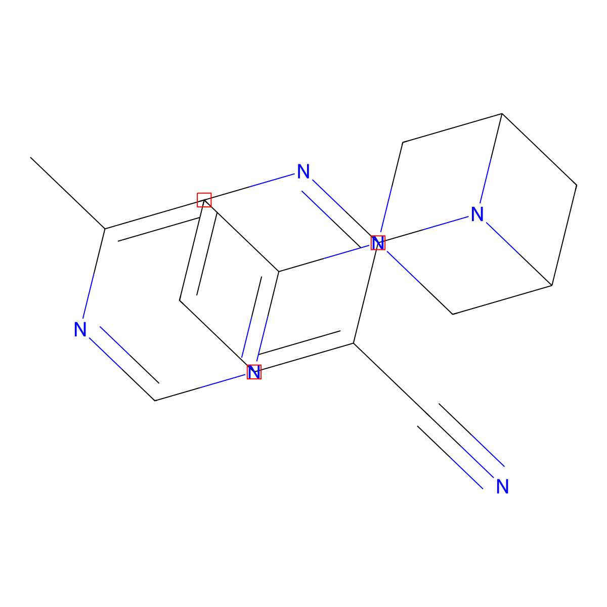 2-[3-(6-Methylpyrimidin-4-yl)-3,6-diazabicyclo[3.1.1]heptan-6-yl]pyridine-3-carbonitrile molecular structure, CAS 3054622-29-3