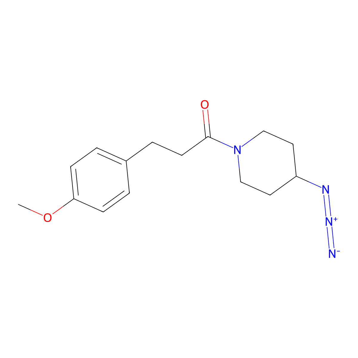 1-(4-Azidopiperidin-1-yl)-3-(4-methoxyphenyl)propan-1-one molecular structure, CAS 3054622-47-5