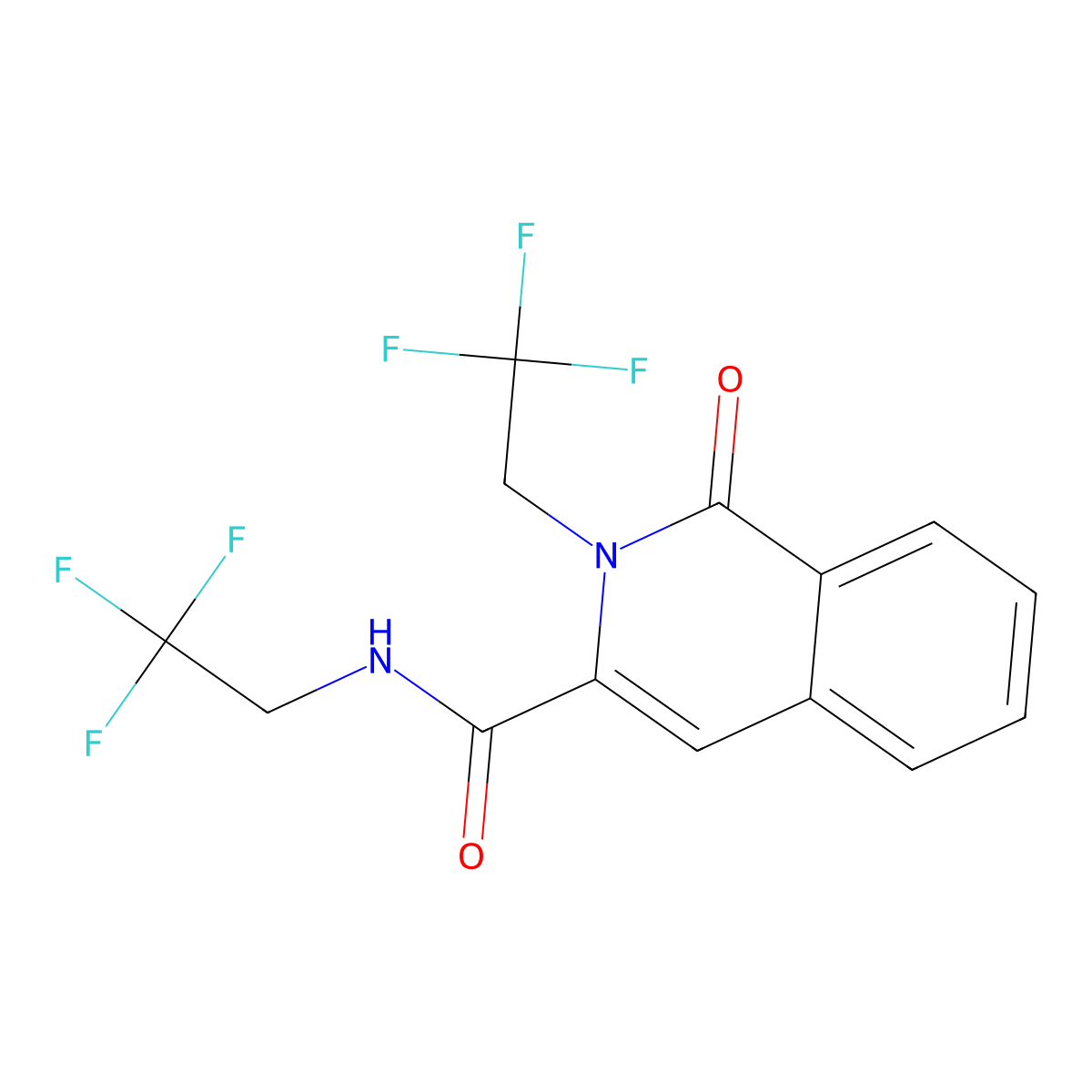 1-oxo-N,2-bis(2,2,2-trifluoroethyl)-1,2-dihydroisoquinoline-3-carboxamide molecular structure, CAS 3054622-49-7