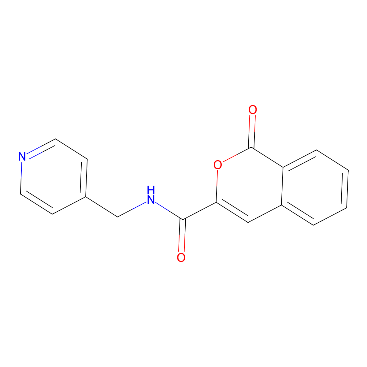 1-oxo-N-[(pyridin-4-yl)methyl]-1H-isochromene-3-carboxamide molecular structure, CAS 3054622-52-2