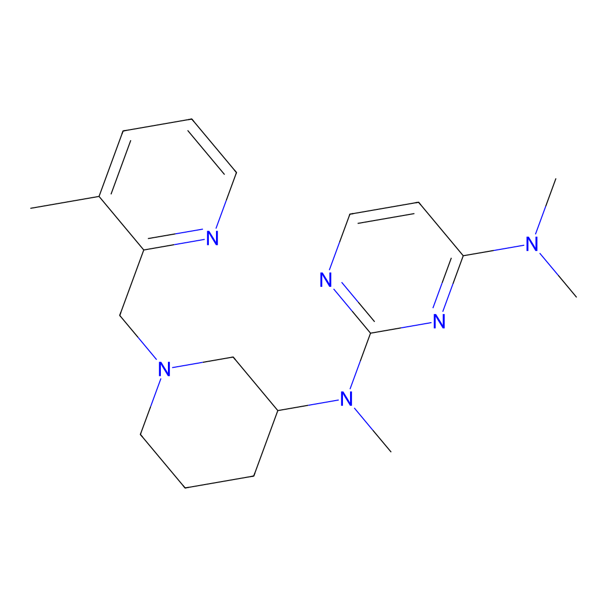 N2,N4,N4-trimethyl-N2-{1-[(3-methylpyridin-2-yl)methyl]piperidin-3-yl}pyrimidine-2,4-diamine molecular structure, CAS 3054622-55-5