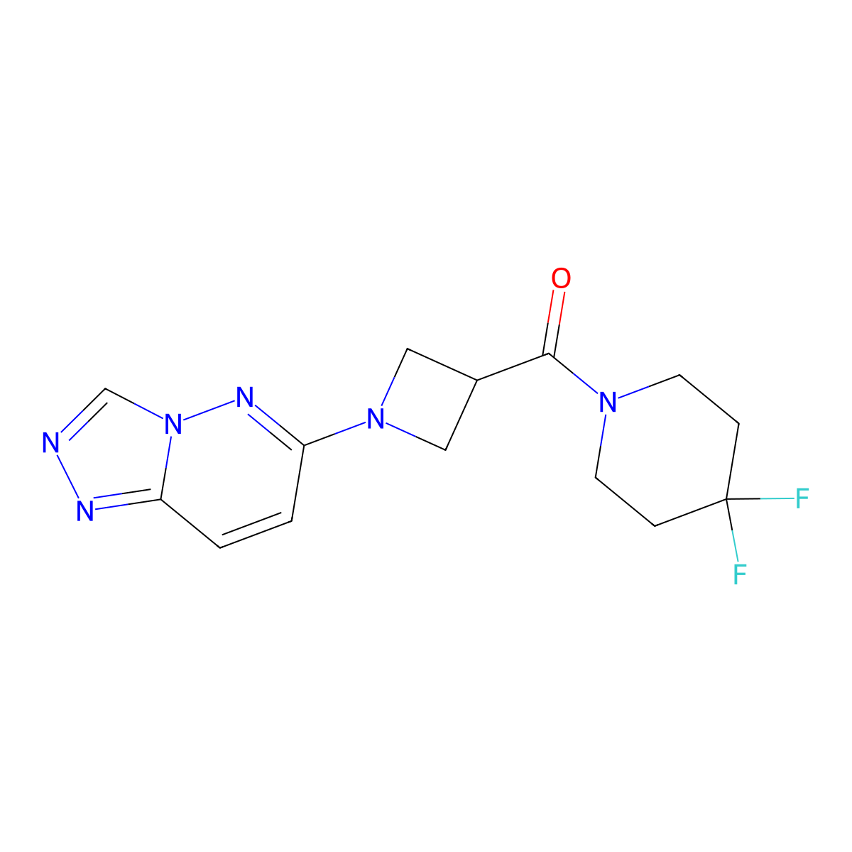 4,4-Difluoro-1-(1-{[1,2,4]triazolo[4,3-b]pyridazin-6-yl}azetidine-3-carbonyl)piperidine molecular structure, CAS 3054622-62-4