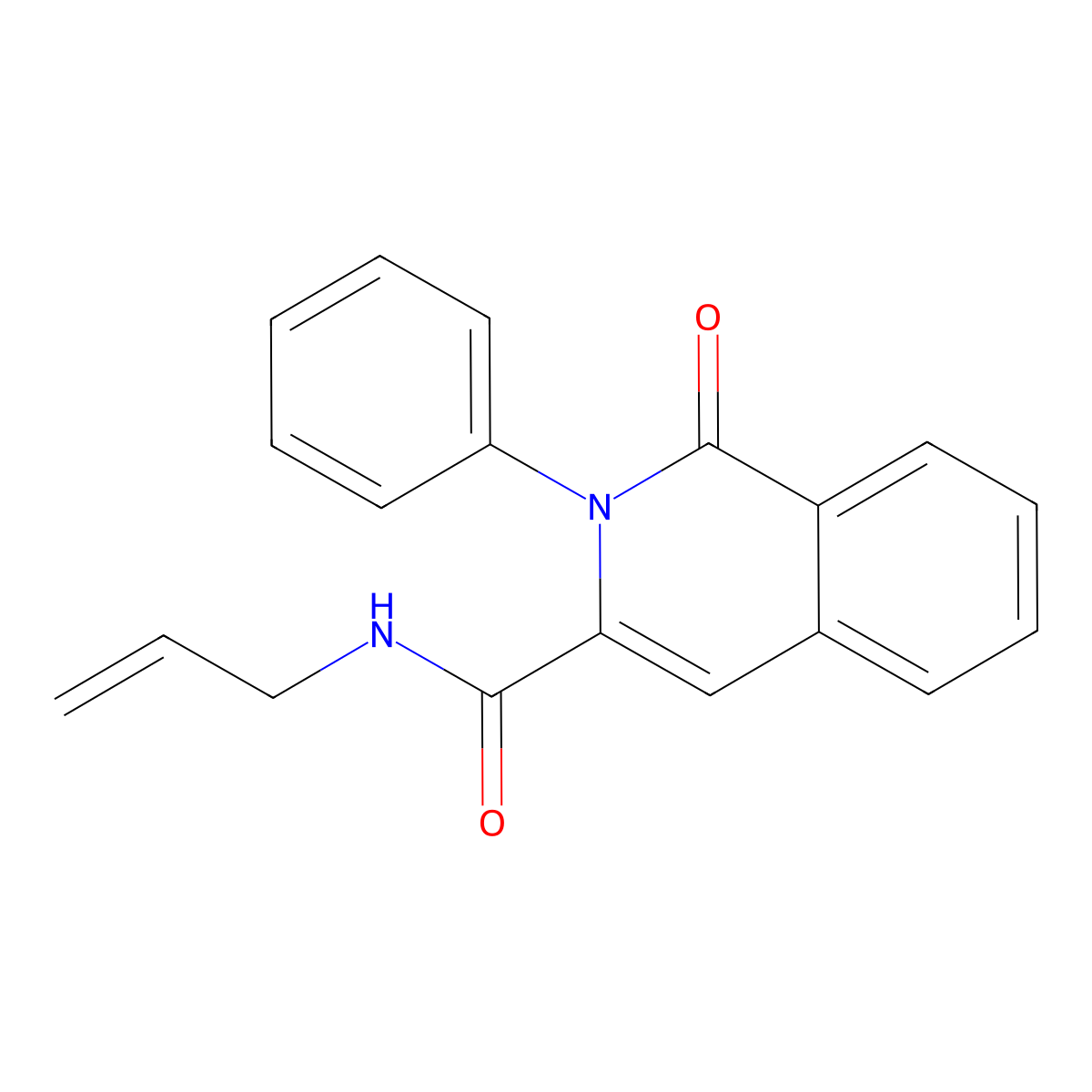 1-oxo-2-phenyl-N-(prop-2-en-1-yl)-1,2-dihydroisoquinoline-3-carboxamide molecular structure, CAS 3054622-69-1